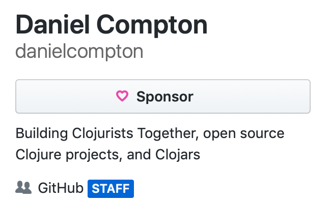 GitHub staff badge for @danielcompton