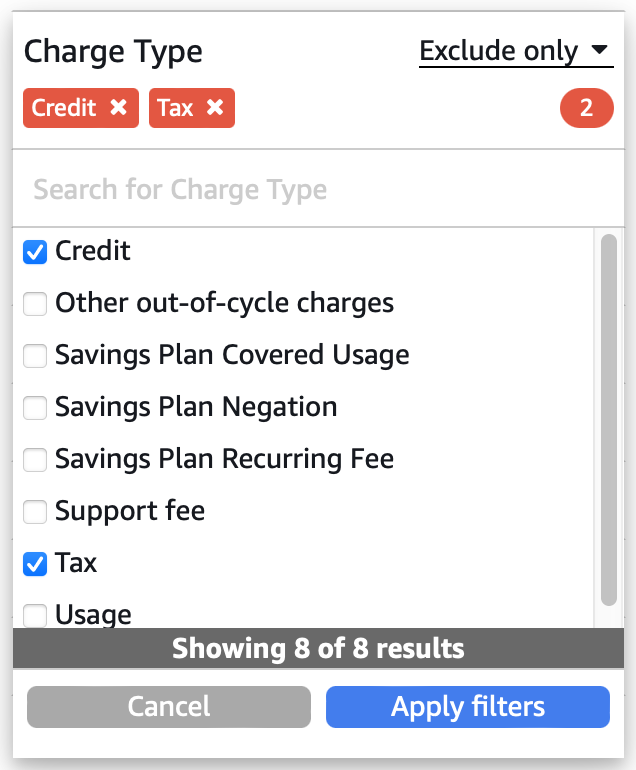 AWS Charge Type